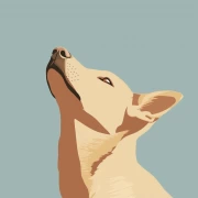 Shepherd Dog Silhouette: Minimalism in Calm Shades