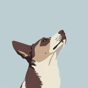 Elegant Profile of a Shepherd Dog: Minimalism in Interior