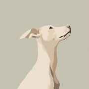 Beige Dog Silhouette: Elegant Minimalism