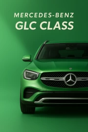 Bright Mercedes GLC Class on a Green Background: Dynamics and Elegance