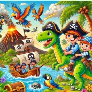 Pirate Adventures with Dinosaur on Magic Island