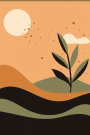 Sunny Waves of Freedom: Boho Leaves and Harmony