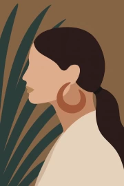 Mysterious Silhouette in Natural Shades: Boho Elegance