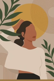 Boho Warmth: Natural Harmony and Mysterious Figure