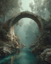 Architectural Bridge in the Embrace of Nature