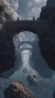 Floating Bridge in the Clouds: Architectural Fantasy