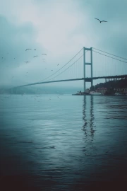 Architectural Bridge in the Clouds: Harmony and Tranquility