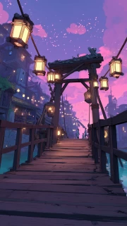 The Magic of the Architectural Bridge by Lantern Light