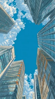 Symphony of Urban Dream: Contemporary Architecture of Glass and Concrete