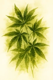 Kaleidoscope of Tranquility: Green Cannabis Leaves