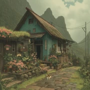 Blooming House in the Mountains: Coziness and Tranquility in Cottagecore Style