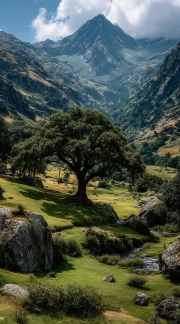 Lonely Tree at the Foot of the Argentine Mountains: Inspiration from Nature