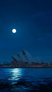Moonlight Symphony over the Sydney Opera House, Australia