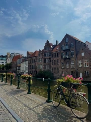 Cozy Belgium Canal: Historical Buildings and Tranquility