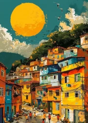Vivid Colors of the Brazilian Village: Warmth and Color