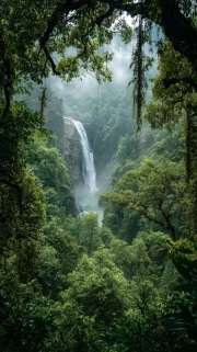 Waterfall in the Heart of Brazil: Nature and Harmony