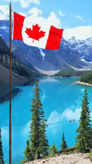 The Greatness of Canada: Mountains, Lake and Maple Flag