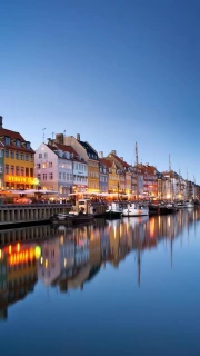 Evening Lights of Copenhagen Waterfront: The Charm of Denmark