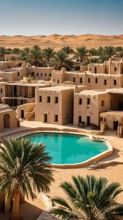 Egyptian Oasis: Sand Dunes and Historical City
