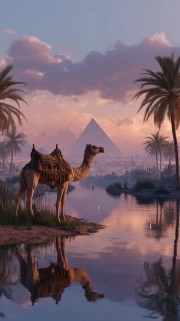 Sunset over the Pyramids: The Grandeur of Egypt