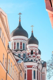 Estonia: Old Town Domes Under the Blue Sky