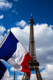 French Tricolor: Eiffel Tower in the Heart of France