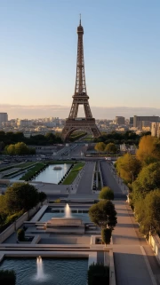 Morning in Paris: The Grandeur of the Eiffel Tower