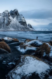 Iceland: Rugged Mountains and Icy Sea