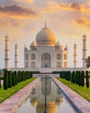 Taj Mahal in Sunset Glow: The Beauty of India