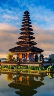 Temple on the Water: The Tranquility of Indonesian Landscape