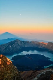 Indonesian Volcano in Morning Light: Natural Charm