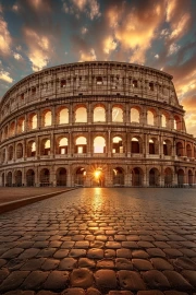 Sunset over the Colosseum: The Grandeur of Italy