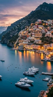 Evening Lights of Italy: Picturesque Hillsides and Sea