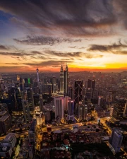 Sunset over Skyscrapers: Malaysia's Urban Magic