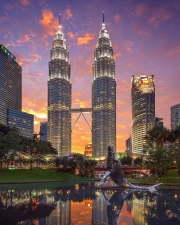 Sunset over the Petronas Twin Towers: The Magic of Malaysia