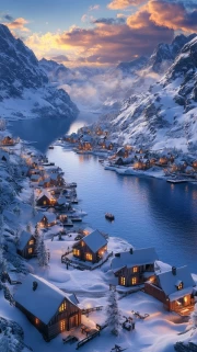 Winter Idyll of Norway: Coziness and Tranquility