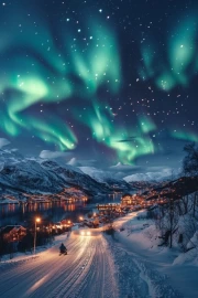 Northern Lights Over Winter Norway: A Fairytale Landscape