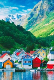 Norwegian Symphony: Picturesque Cottages by the Mountains