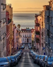 Lisbon Street with Ocean Views, Portugal