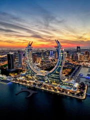 Doha Evening Glow: Qatar's Futuristic Landscape