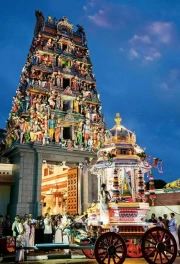 Singapore's Bustling Temple: Light and Culture