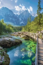 Slovenia: Clear River and Majestic Mountains