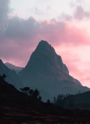 South Africa's Enchanting Peak Under Pink Clouds
