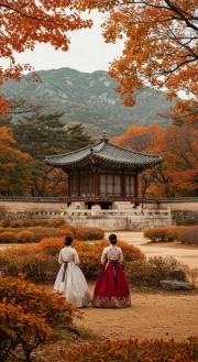 South Korea's Autumn Symphony: Traditional Dress and Nature