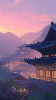 Magical Sunrise Over South Korea's Pagodas