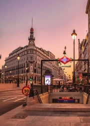 Evening Sunset in Madrid: Light of Spanish Streets