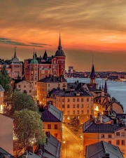 Old Streets of Sweden: Sunset over the Water