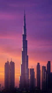 Sunset Symphony of UAE Skyscrapers: Grandeur and Elegance