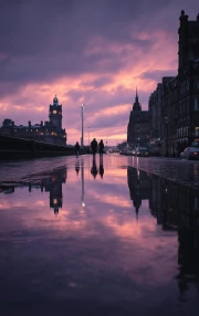 Sunset Charm of Britain: Evening Landscape