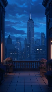 Evening New York: Lights Shine in the Heart of New York State